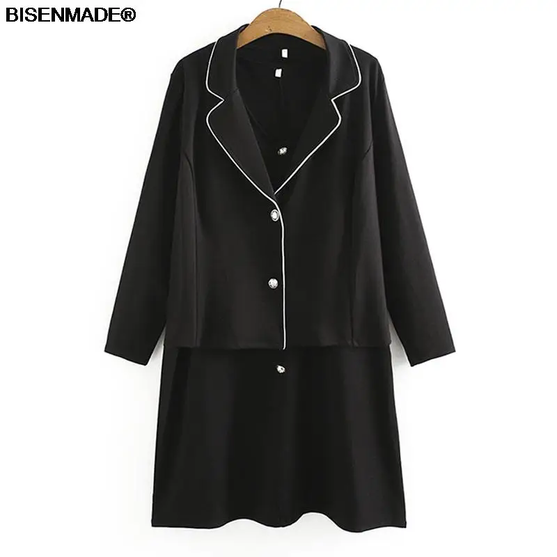 Women Clothing Sets Plus Size 2021 Autumn New Loose Fashion Long Sleeve Blazer Vest Dress two-piece Suit 2061
Women Clothing Sets Plus Size 2021 Autumn New Loose Fashion Long Sleeve Blazer Vest Dress two-piece Suit 2061