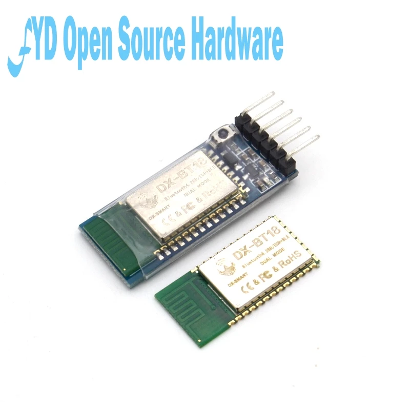 10pcs DX-BT18 Bluetooth dual mode module SPP2.0+BLE4.0 serial port transparent compatible HC-05 06 slave mode
10pcs DX-BT18 Bluetooth dual mode module SPP2.0+BLE4.0 serial port transparent compatible HC-05 06 slave mode