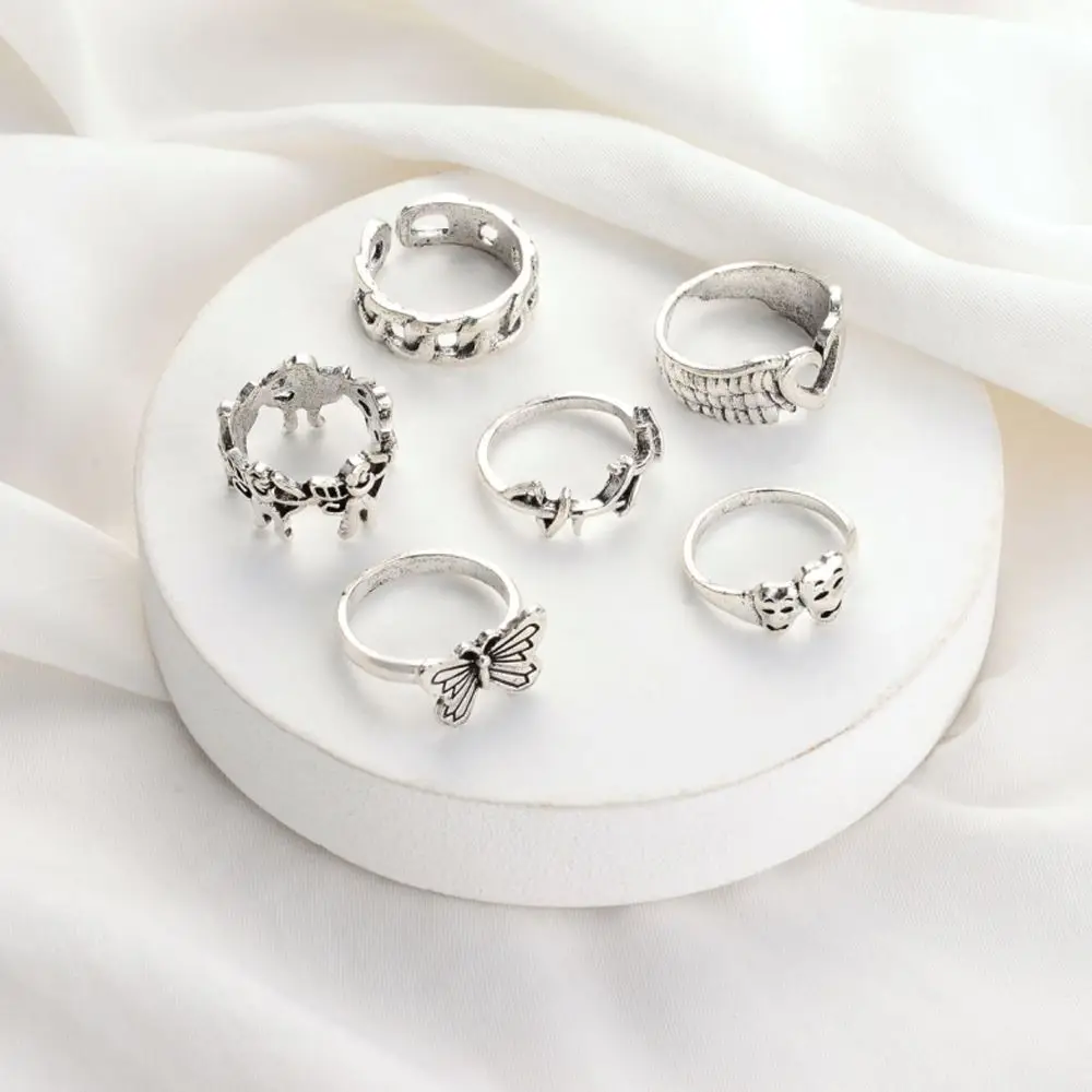 6pcs/set Jewelry Accessories Butterfly Punk Skull Finger Ring Set Opening Knuckle Ring Heart Wing Gothic
6pcs/set Jewelry Accessories Butterfly Punk Skull Finger Ring Set Opening Knuckle Ring Heart Wing Gothic