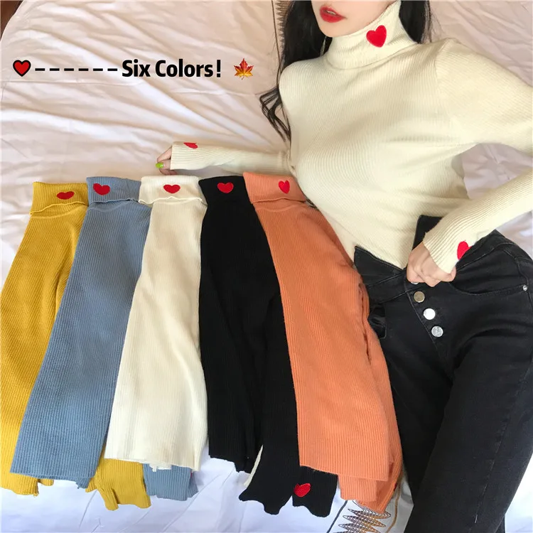 2021 High Collar Women Sweaters Autumn Winter Female Hearts Tops Slim Pullover Knitted Jumper Soft Warm Pull Bottoming T-Shirt
2021 High Collar Women Sweaters Autumn Winter Female Hearts Tops Slim Pullover Knitted Jumper Soft Warm Pull Bottoming T-Shirt