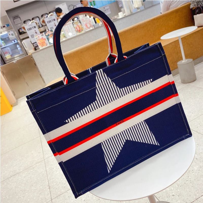 Новая модная Роскошная Брендовая женская хлопковая вместительная сумка-тоут с вышивкой, дизайнерская Холщовая Сумка для покупок 
Новая модная Роскошная Брендовая женская хлопковая вместительная сумка-тоут с вышивкой, дизайнерская Холщовая Сумка для покупок