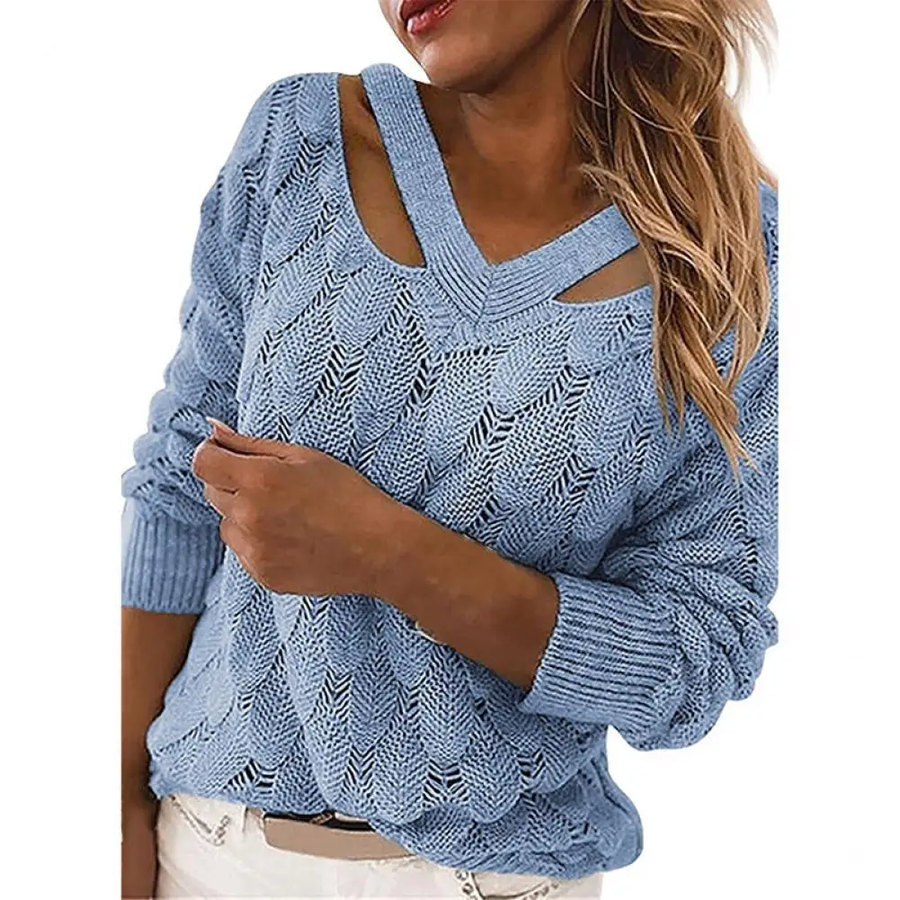 New Woman Knitted Sweater V Neck Solid Color Elegant Hollow Knitted Pullover Women Autumn Winter Casual Sweater Jumpers Tops
New Woman Knitted Sweater V Neck Solid Color Elegant Hollow Knitted Pullover Women Autumn Winter Casual Sweater Jumpers Tops