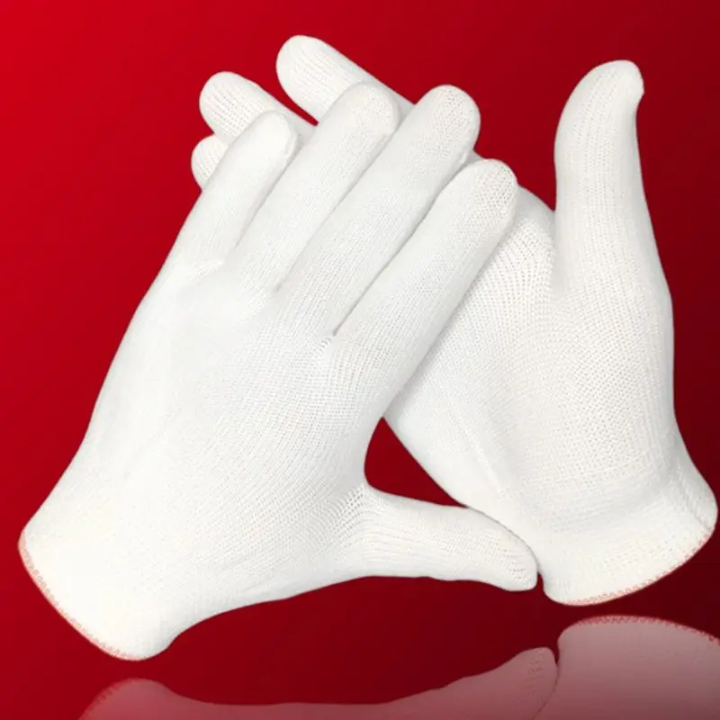 12 Pairs White Wear-Resistant Thin Gloves Breathable Construction Site Nylon 
12 Pairs White Wear-Resistant Thin Gloves Breathable Construction Site Nylon