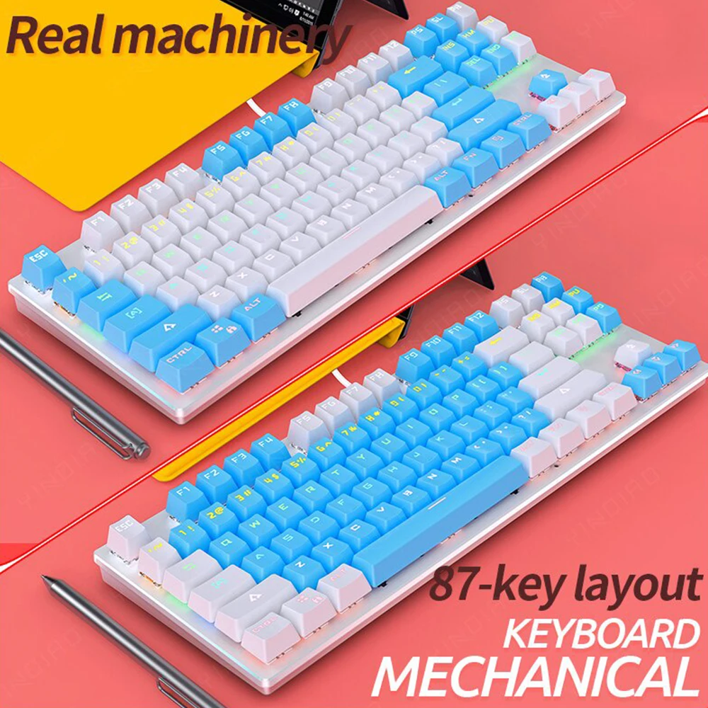 Механическая USB-клавиатура, проводная игровая клавиатура с 87 клавишами и подсветкой, зеленого цвета, для настольного компьютера, ноутбука, П...
Механическая USB-клавиатура, проводная игровая клавиатура с 87 клавишами и подсветкой, зеленого цвета, для настольного компьютера, ноутбука, П...