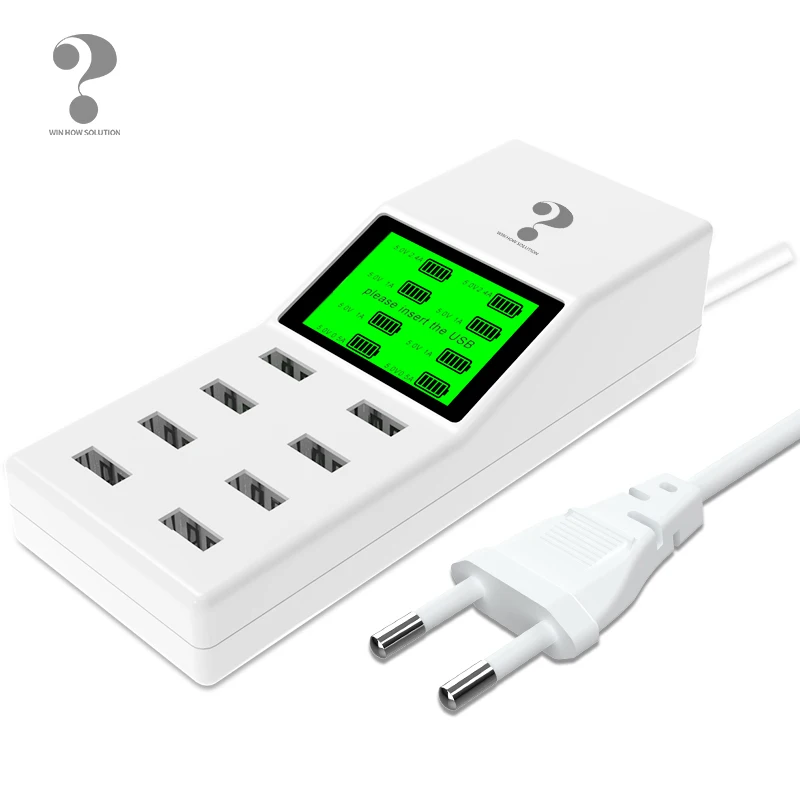 8 USB Port Chargers 5V 2.4A Fast Charging Chargers 110V-240V Wide Current 8USB Multiple Charge Station Chargers LCD Display
8 USB Port Chargers 5V 2.4A Fast Charging Chargers 110V-240V Wide Current 8USB Multiple Charge Station Chargers LCD Display