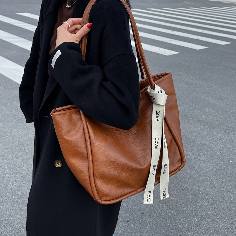 Female Vintage Soft PU Leather Tote Bag High Quality Brand Handbags for Women Simple Casual Shoulder Bag Shopper Bag Sac A Main
Female Vintage Soft PU Leather Tote Bag High Quality Brand Handbags for Women Simple Casual Shoulder Bag Shopper Bag Sac A Main