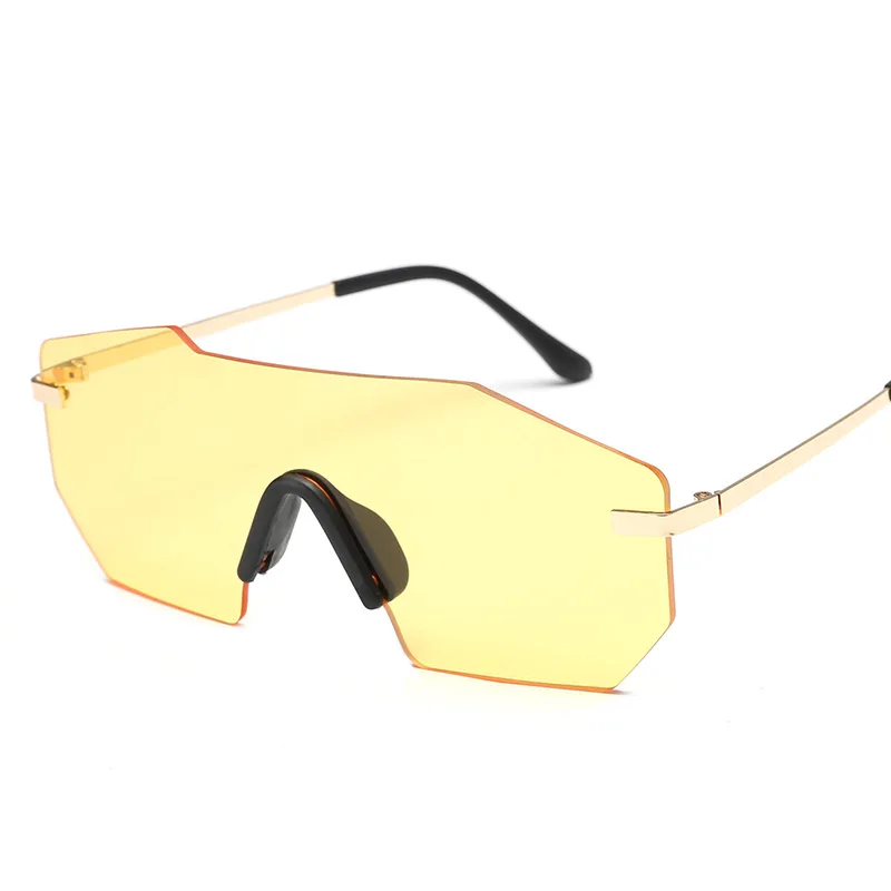 

New One-piece Frameless Dazzle Sunglasses Men and Women Individuality UV400 Polarized Eyewear Outdoor Sun Protection Sun Glasses
