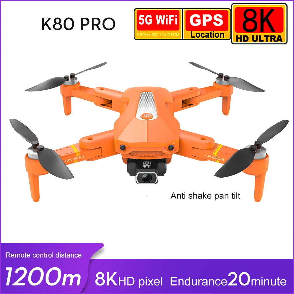 K80 PRO GPS drone 8k 4k profesional Dual HD Camera Aerial Photography Brushless Motor Foldable Quadcopter RC Distance 1.2km
K80 PRO GPS drone 8k 4k profesional Dual HD Camera Aerial Photography Brushless Motor Foldable Quadcopter RC Distance 1.2km