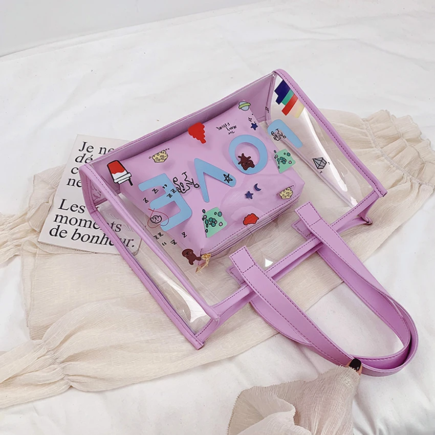 TOYOOSKY Fashion 2pcs Women Clear Transparent Shoulder Bag Jelly Candy Summer Beach Handbag Woman Messenger Bags Bolsa Feminina
TOYOOSKY Fashion 2pcs Women Clear Transparent Shoulder Bag Jelly Candy Summer Beach Handbag Woman Messenger Bags Bolsa Feminina