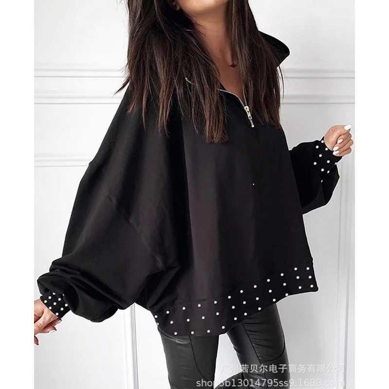 WEPBEL Embroidered Flares T-shirt Women's Casual Solid Color T-shirt Summer Long Sleeve Loose Zip Turn-down Collar T-shirt
WEPBEL Embroidered Flares T-shirt Women's Casual Solid Color T-shirt Summer Long Sleeve Loose Zip Turn-down Collar T-shirt