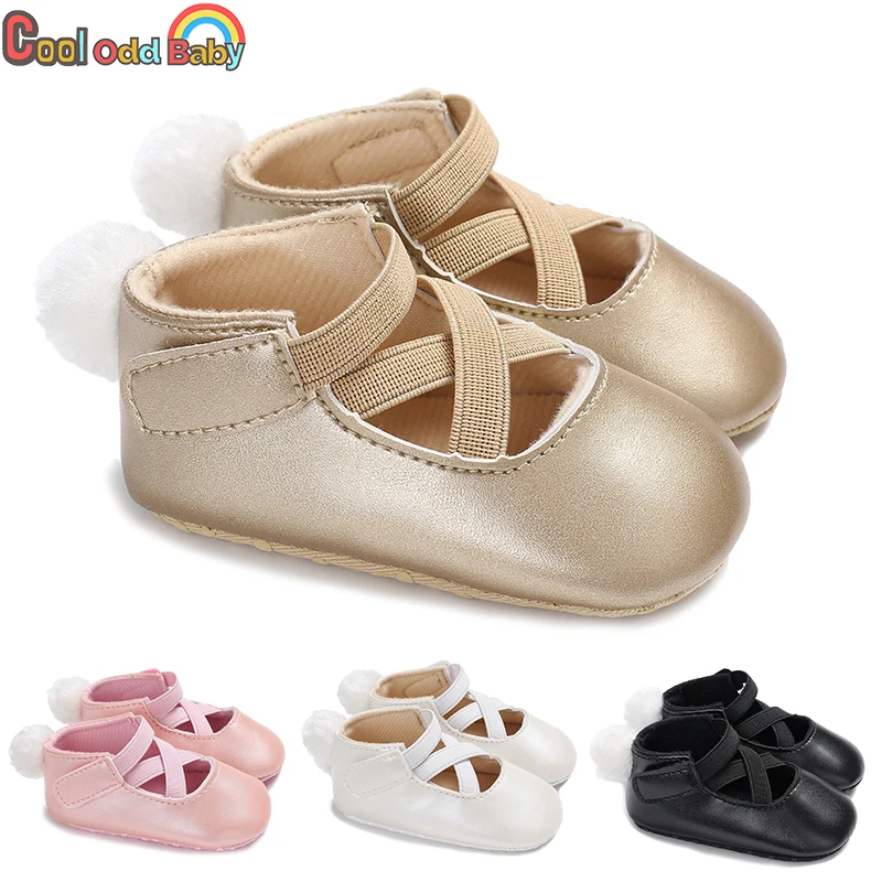 

New Princess Baby Girl Shoes PU Leather Newborn Infant Moccasins Sofe Anti-Slip First Walkers Toddler Crib Crawl Shoes 0-18M