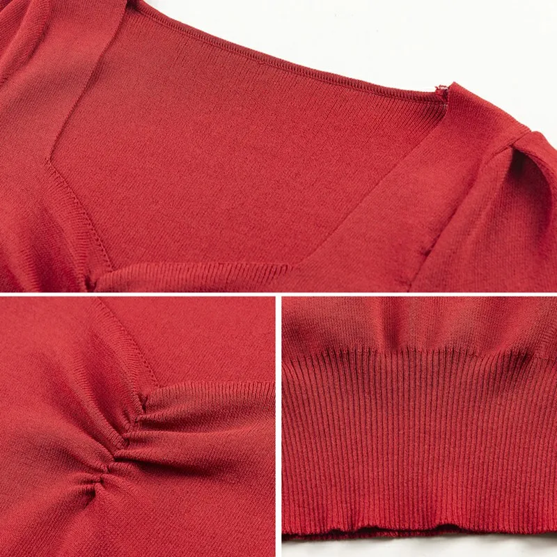 T Shirt Tops New Short Sleeve Sexy Slim Casual Summer Knitted Cotton Solid Color Women Square Collar Regular Crop Is Arrival
T Shirt Tops New Short Sleeve Sexy Slim Casual Summer Knitted Cotton Solid Color Women Square Collar Regular Crop Is Arrival