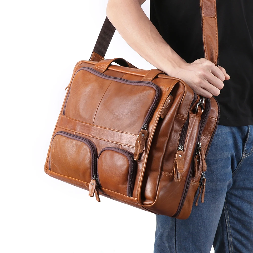 Large Capacity Men Genuine Leather Handbags Male 17 inch Laptop Travel Bags Men's Real Leather Shoulder Bag Business Briefcase
Large Capacity Men Genuine Leather Handbags Male 17 inch Laptop Travel Bags Men's Real Leather Shoulder Bag Business Briefcase