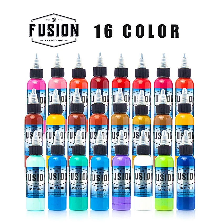 NEW Fusion 30 ML / Bottle Tattoo Airbrush Ink 16 Colors Pigment Set For Body Paint Tattoo Color Pigment Tattoo Supply
NEW Fusion 30 ML / Bottle Tattoo Airbrush Ink 16 Colors Pigment Set For Body Paint Tattoo Color Pigment Tattoo Supply