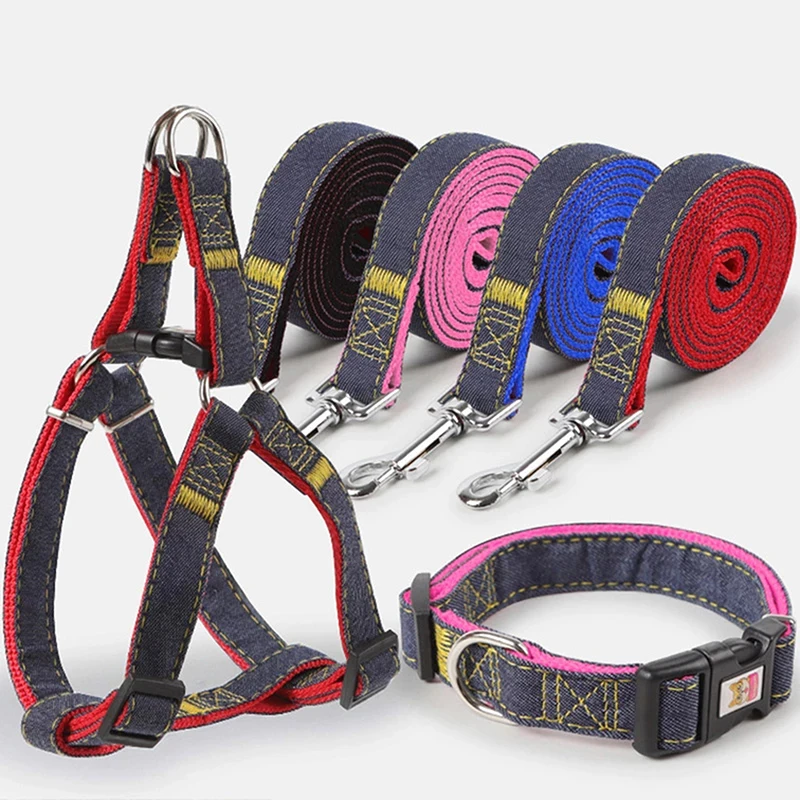 1pcs Dogs Leash Harness Adjustable Collar Set Denim Pet Lead Vest Small Medium Large for Walking Training
1pcs Dogs Leash Harness Adjustable Collar Set Denim Pet Lead Vest Small Medium Large for Walking Training