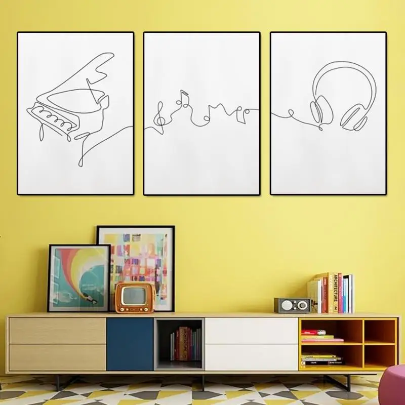 Minimalist Canvas Painting Abstract Art Line Drawing Music Piano Note Headphone Nordic Poster and Print Wall Decorative Picture
Minimalist Canvas Painting Abstract Art Line Drawing Music Piano Note Headphone Nordic Poster and Print Wall Decorative Picture