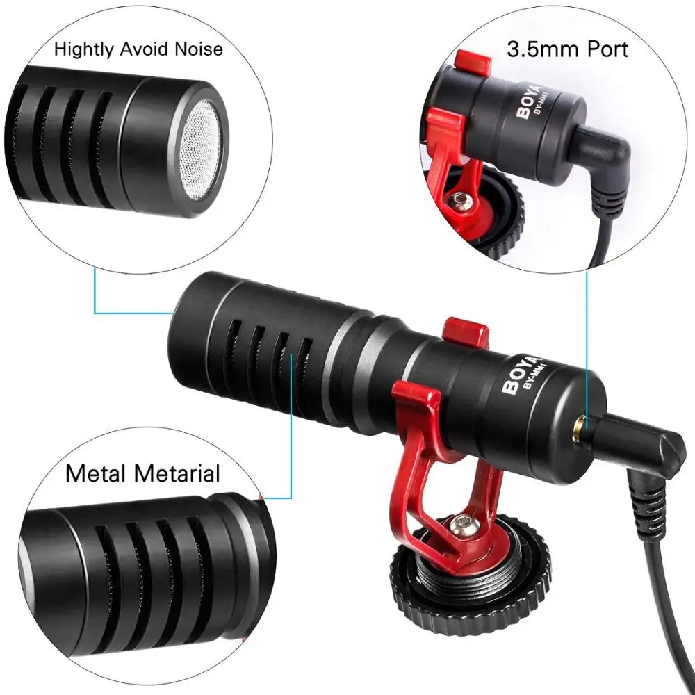 Микрофон для видеозаписи BOYA BY-MM1 DSLR-камеры смартфона Osmo Pocket Youtube микрофон iPhone Android