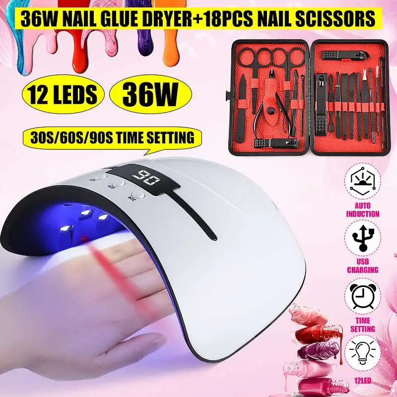 LED Nail Lamp with 12 Leds UV Lamp For Manicure Gel Nail Dryer Nail Polish Drying Lamp Auto Sensor Manicure Tools Machine
LED Nail Lamp with 12 Leds UV Lamp For Manicure Gel Nail Dryer Nail Polish Drying Lamp Auto Sensor Manicure Tools Machine