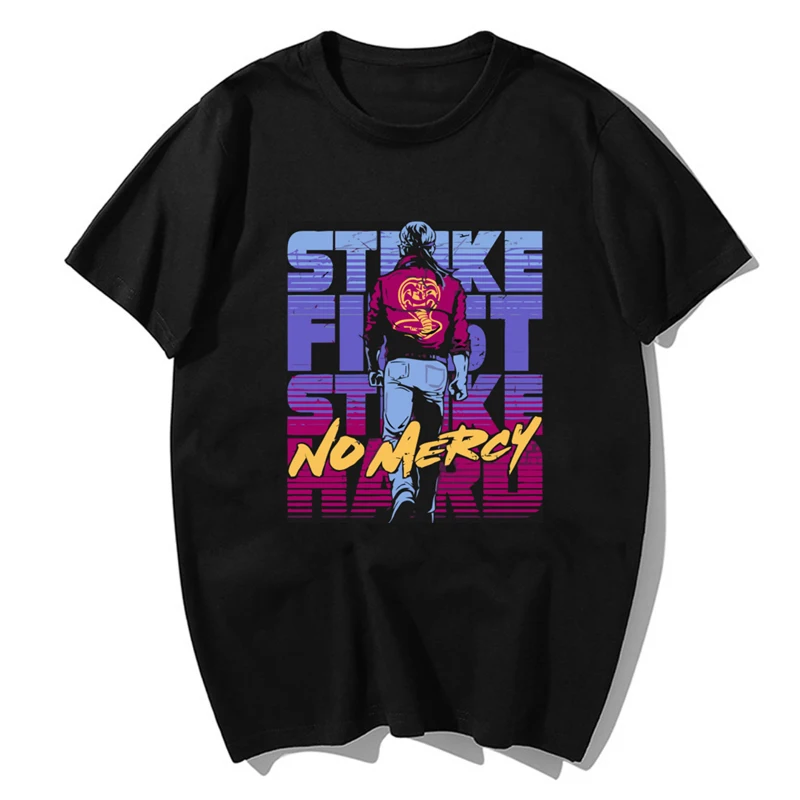 Awesome Cobra Kai T Shirt Cotton Classic Quote Strike First Strike Hard No Mercy Tee Shirt Hip Hop For Male Plus Size XS-3XL 
Awesome Cobra Kai T Shirt Cotton Classic Quote Strike First Strike Hard No Mercy Tee Shirt Hip Hop For Male Plus Size XS-3XL