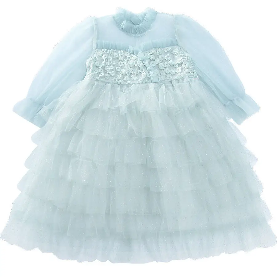 Pretty Princess Full Sleeve Embroidery Flower Mesh Tiered Ankle-length Cake Dresses Toddler Kids Children Baby Clothes 3-8Y 
Pretty Princess Full Sleeve Embroidery Flower Mesh Tiered Ankle-length Cake Dresses Toddler Kids Children Baby Clothes 3-8Y