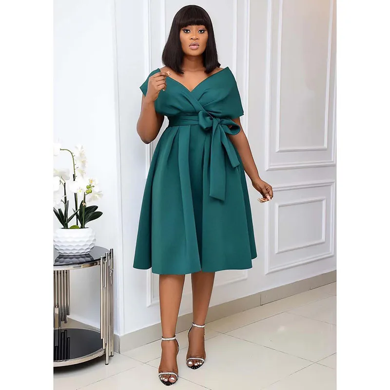 Summer Women Dress Solid Sexy Shoulder Off High Waist Midi Dress Fashion Evening Party African Dresses For Women 2022 Vestidos
Summer Women Dress Solid Sexy Shoulder Off High Waist Midi Dress Fashion Evening Party African Dresses For Women 2022 Vestidos