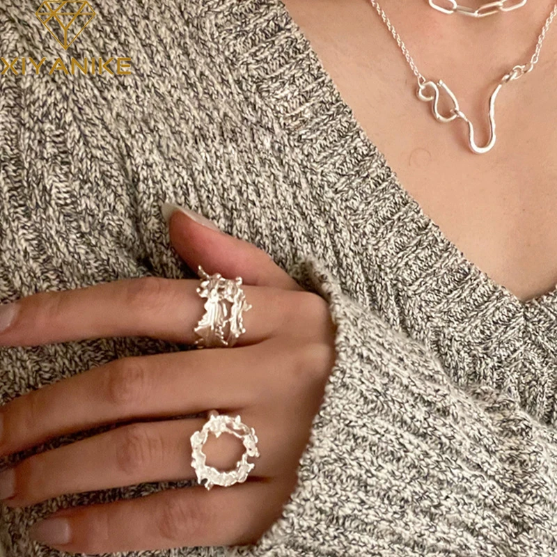 XIYANIKE Silver Color Double-layer Branch Hollow Circle Irregular Ring Female Fashion Retro Unique Design Ethnic Style
XIYANIKE Silver Color Double-layer Branch Hollow Circle Irregular Ring Female Fashion Retro Unique Design Ethnic Style
