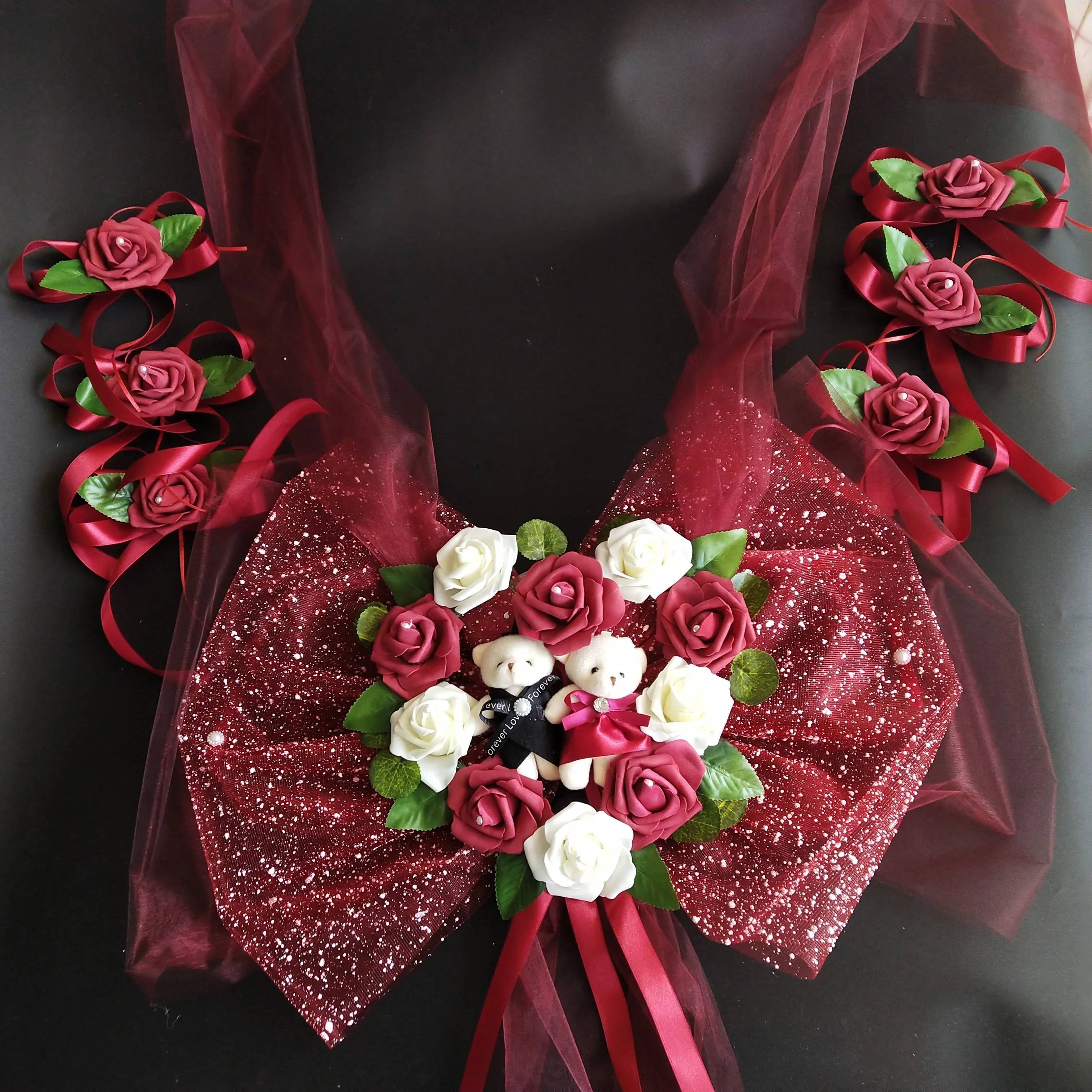 Simple Style PE Rose Wedding Car Decoration Flowers Heart Shaped Wreaths Color Can be Customized
Simple Style PE Rose Wedding Car Decoration Flowers Heart Shaped Wreaths Color Can be Customized