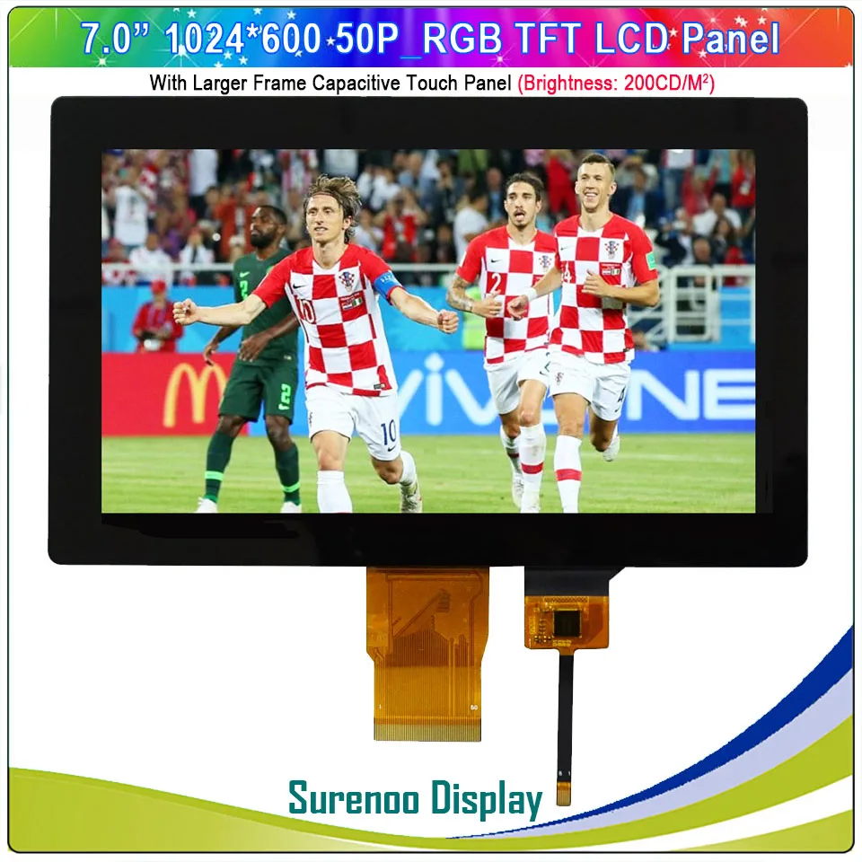 7 "/7 0" дюймов 1024*600 50P_RGB TFT ЖК модуль монитор экрана и FT5426 I2C емкостная сенсорная