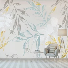 Custom 3d wallpaper mural Nordic small fresh tropical golden leaves mural bedroom wallpapers papel de pare art home improvement