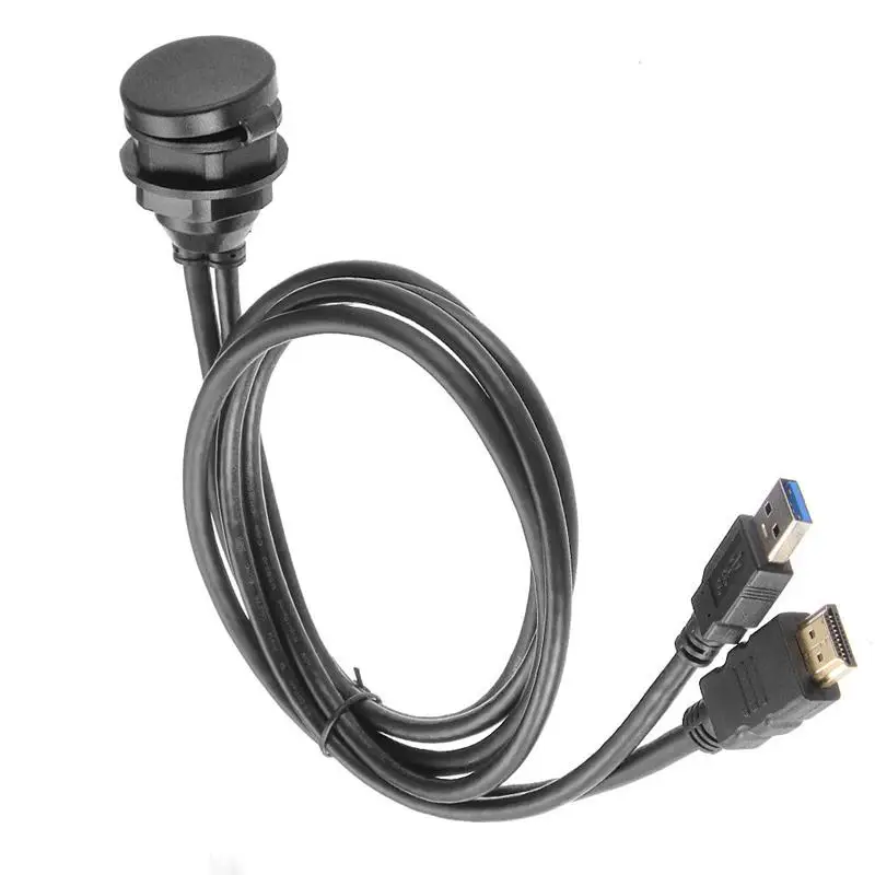 AABB-New USB 3.0 HDMI Extension Flush Dash Panel Mount Cable For Car Boat Motorcycle | Электроника