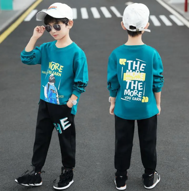 Children's suit children's round neck sweater, two-piece sports pants, new baby suit, autumn children's clothing
Children's suit children's round neck sweater, two-piece sports pants, new baby suit, autumn children's clothing