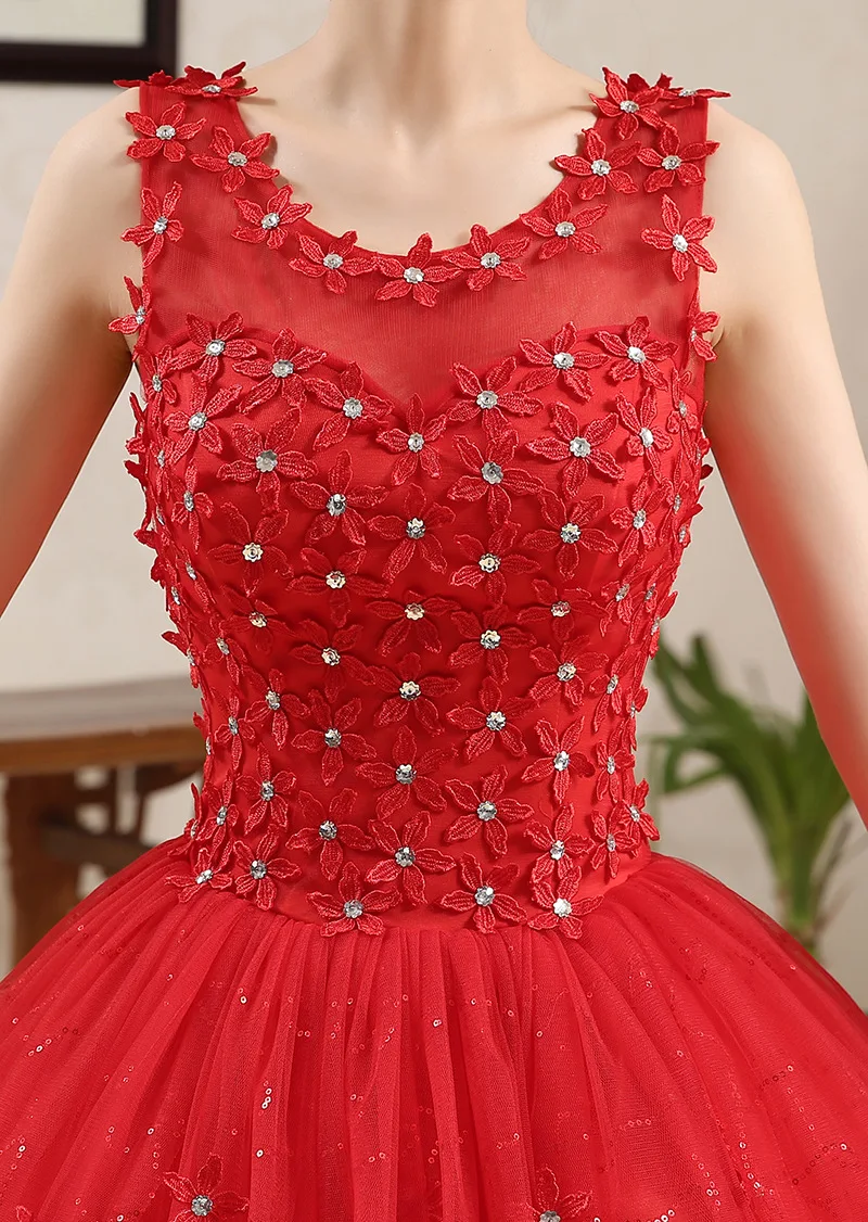 LYG-H58#Ball Gown flower paillette wedding dress 2020 spring new lace up white and red Dresses long cheap wholesale women clothi
LYG-H58#Ball Gown flower paillette wedding dress 2020 spring new lace up white and red Dresses long cheap wholesale women clothi