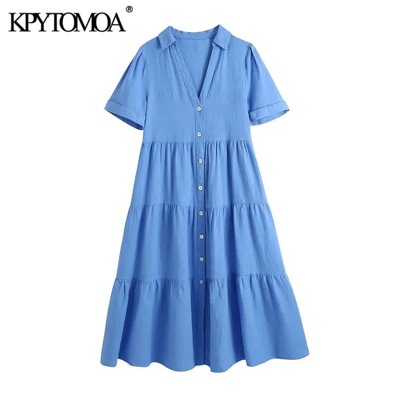 KPYTOMOA Women 2021 Chic Fashion With Panels Button-up Midi Dress Vintage Short Turn-up Sleeves Female Dresses Vestidos Mujer
KPYTOMOA Women 2021 Chic Fashion With Panels Button-up Midi Dress Vintage Short Turn-up Sleeves Female Dresses Vestidos Mujer