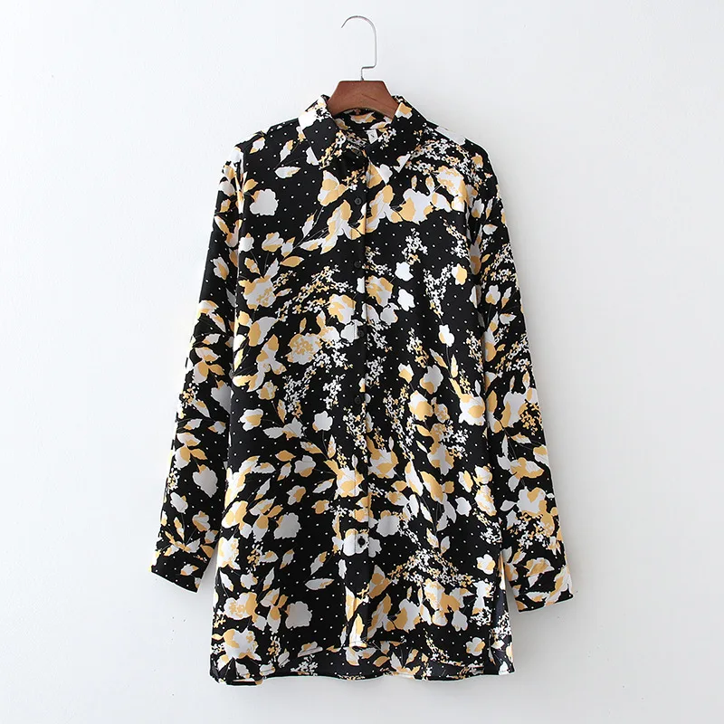 Ladies vogue celebrity floral print shirt long sleeve women long blouse temperament high street top
Ladies vogue celebrity floral print shirt long sleeve women long blouse temperament high street top