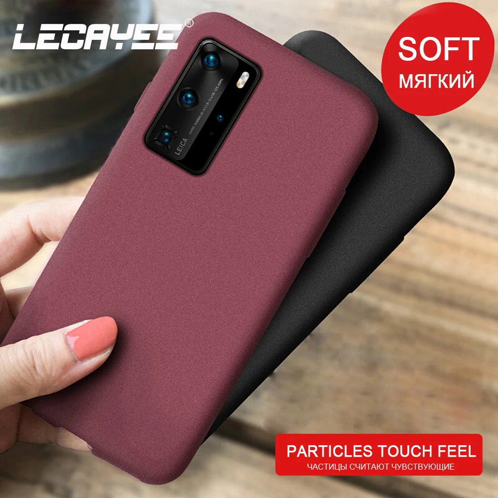 Зернистый матовый Силиконовый чехол для телефона Huawei P40 lite Pro + P30 P20 P10 P9 Plus P8 P Smart Z