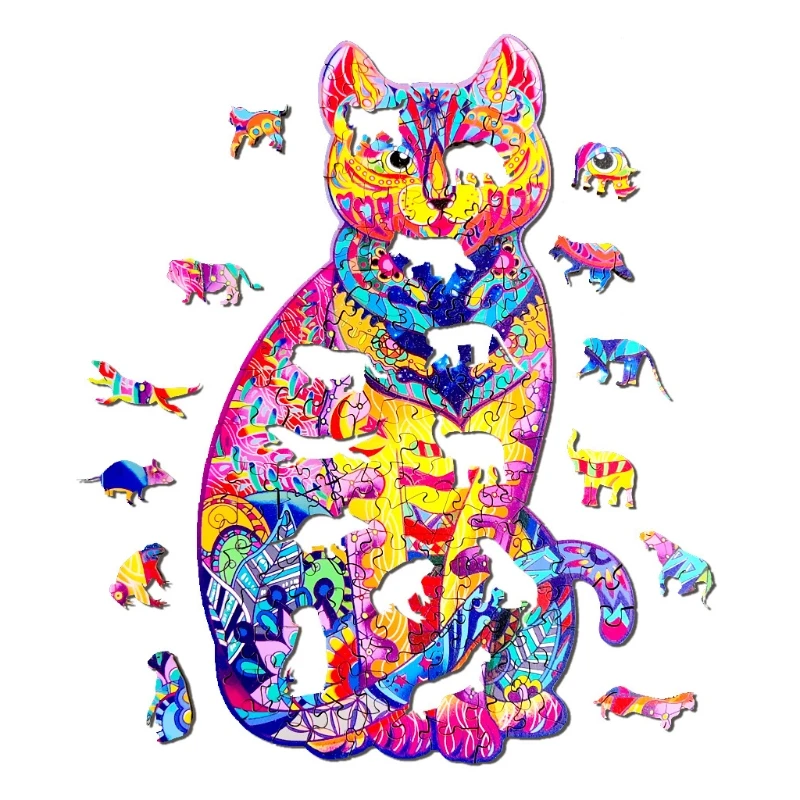Unique Shape Animal Cat Shaped Wooden Jigsaw Puzzles Decompression Assembling Adults Children Toys
Unique Shape Animal Cat Shaped Wooden Jigsaw Puzzles Decompression Assembling Adults Children Toys