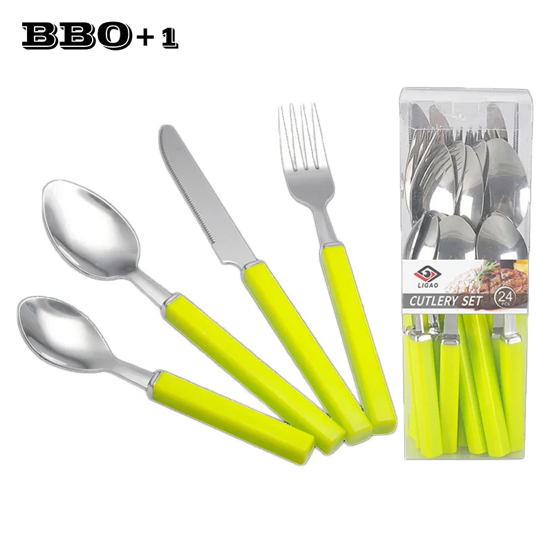 4pcs Western Stainless Steel Dinnerware Set Cutlery Dinner Spoon Knife Fork Teaspoon Plastic Handle Wedding Tableware Party Set
4pcs Western Stainless Steel Dinnerware Set Cutlery Dinner Spoon Knife Fork Teaspoon Plastic Handle Wedding Tableware Party Set