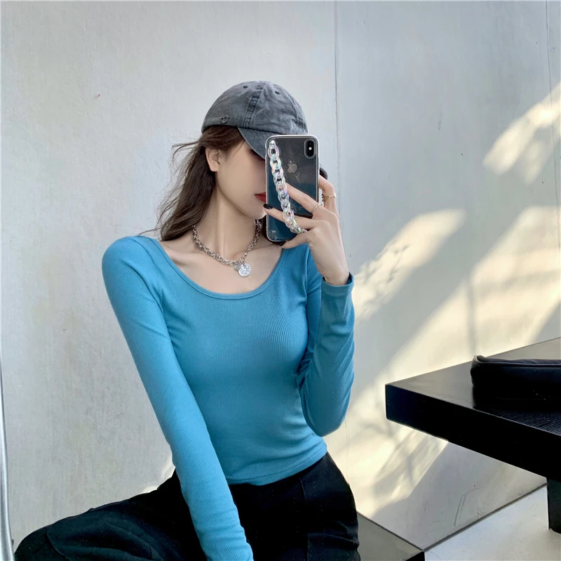 Fashion Tops Sexy Crop Long sleeve Tight T-shirt Solid Harajuku Korean Female O-neck Short Summer Women Tops women sexy tops
Fashion Tops Sexy Crop Long sleeve Tight T-shirt Solid Harajuku Korean Female O-neck Short Summer Women Tops women sexy tops