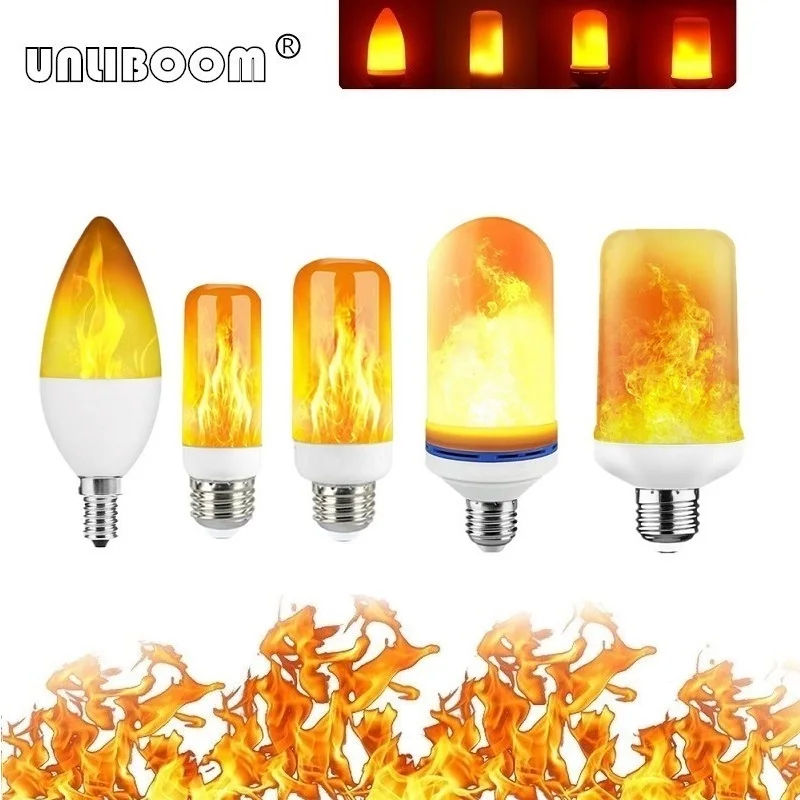 

2020 New LED Dynamic Flame Effect Fire Light Bulb E27 E26 B22 E14 E12 LED Corn Bulb Creative Flickering Emulation 3W 5W 7W 9W