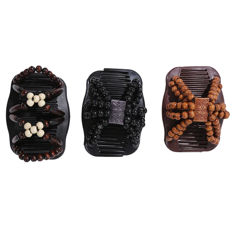 Women Retro Beads Elastic Hair Combs Double Slide Magic DIY Hairstyle Making Tool Peach Wood Novelty Hair Clip Accessories
Women Retro Beads Elastic Hair Combs Double Slide Magic DIY Hairstyle Making Tool Peach Wood Novelty Hair Clip Accessories