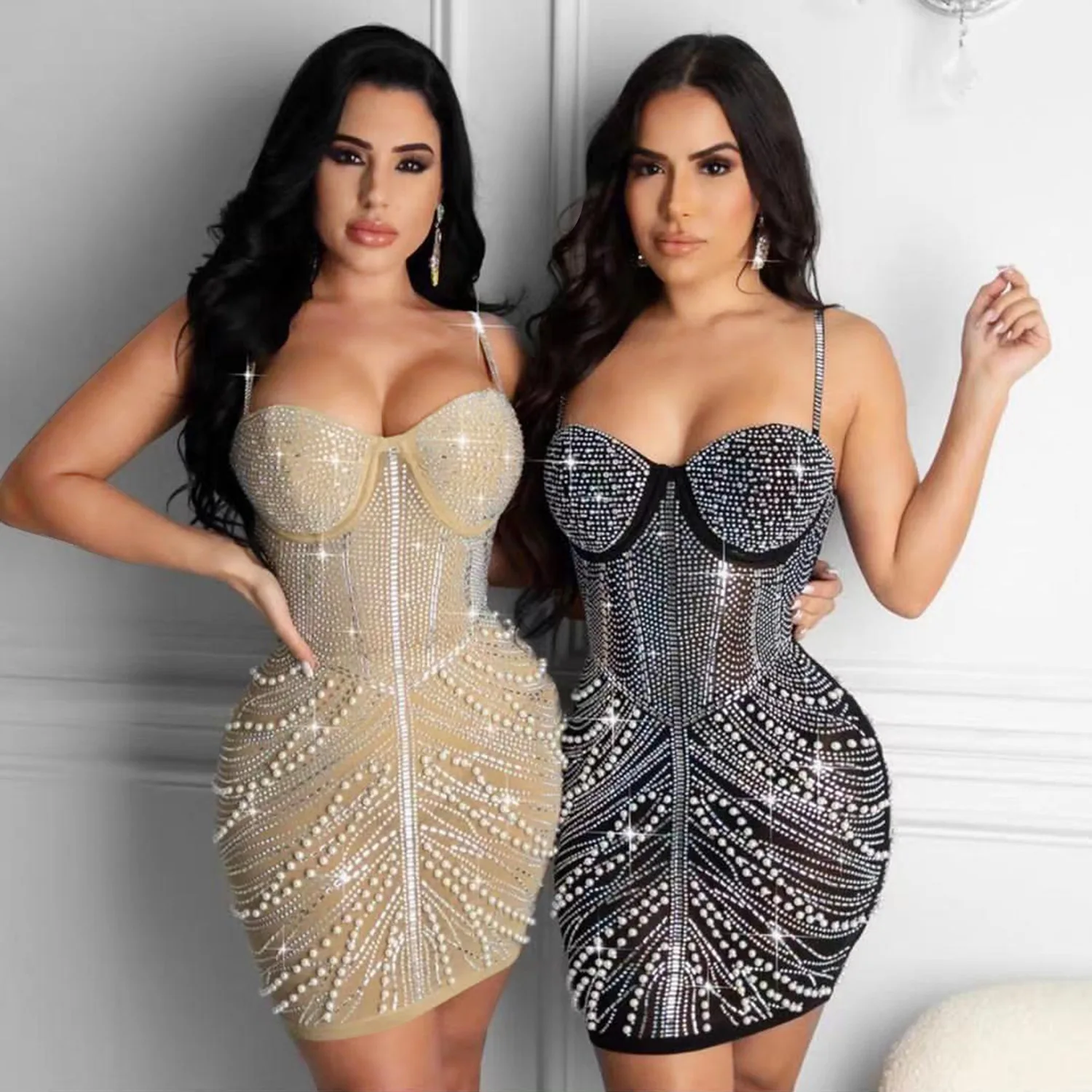 Rhinstone Sexy Mini Dress For Women Party Night Club Sleeveless Backless Spaghetti Strap Dress Summer 2021 Black Tight Dresses
Rhinstone Sexy Mini Dress For Women Party Night Club Sleeveless Backless Spaghetti Strap Dress Summer 2021 Black Tight Dresses
