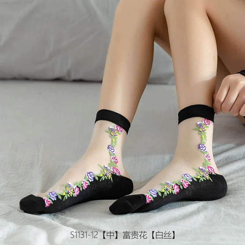 Sexy Lace Mesh Fishnet Socks Mixed Fiber Spring Summer Breathable Transparent Stretch Elasticity Ankle Net Yarn Thin Women Cool 
Sexy Lace Mesh Fishnet Socks Mixed Fiber Spring Summer Breathable Transparent Stretch Elasticity Ankle Net Yarn Thin Women Cool