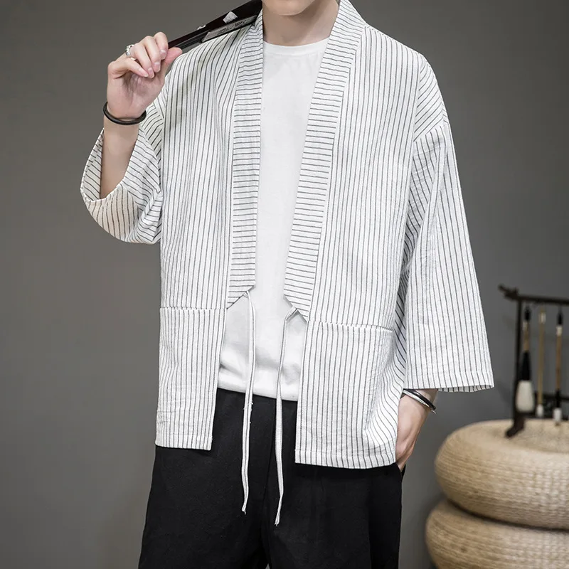 Striped Streetwear Clothes Male Cotton Linen Kimono Cardigan Coat Men Large Chinese Hanfu Thin Ancient Summer Loose Streetwear
Striped Streetwear Clothes Male Cotton Linen Kimono Cardigan Coat Men Large Chinese Hanfu Thin Ancient Summer Loose Streetwear