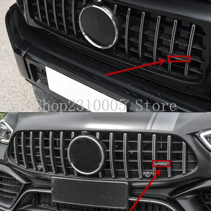 for Mercedes Benz AMG W212 W202 W211 W210 W205 CLA CLS GT Big G G63 GTR T shape Grille Car Sticker Emblem Badge Front Grill Logo |