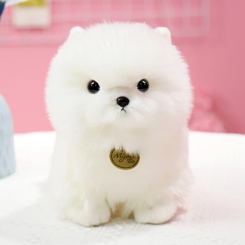 Милая белоснежная поддельная собака плюшевая игрушка мягкая мультяшная подушка