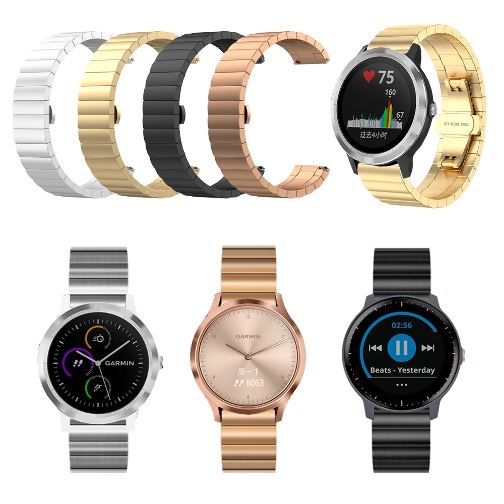 Metal Strap For Garmin Vivoactive 3 Music Vivomove HR Watch Bracelet band for Forerunner 645 245 245M Stainless Steel Watchband
Metal Strap For Garmin Vivoactive 3 Music Vivomove HR Watch Bracelet band for Forerunner 645 245 245M Stainless Steel Watchband
