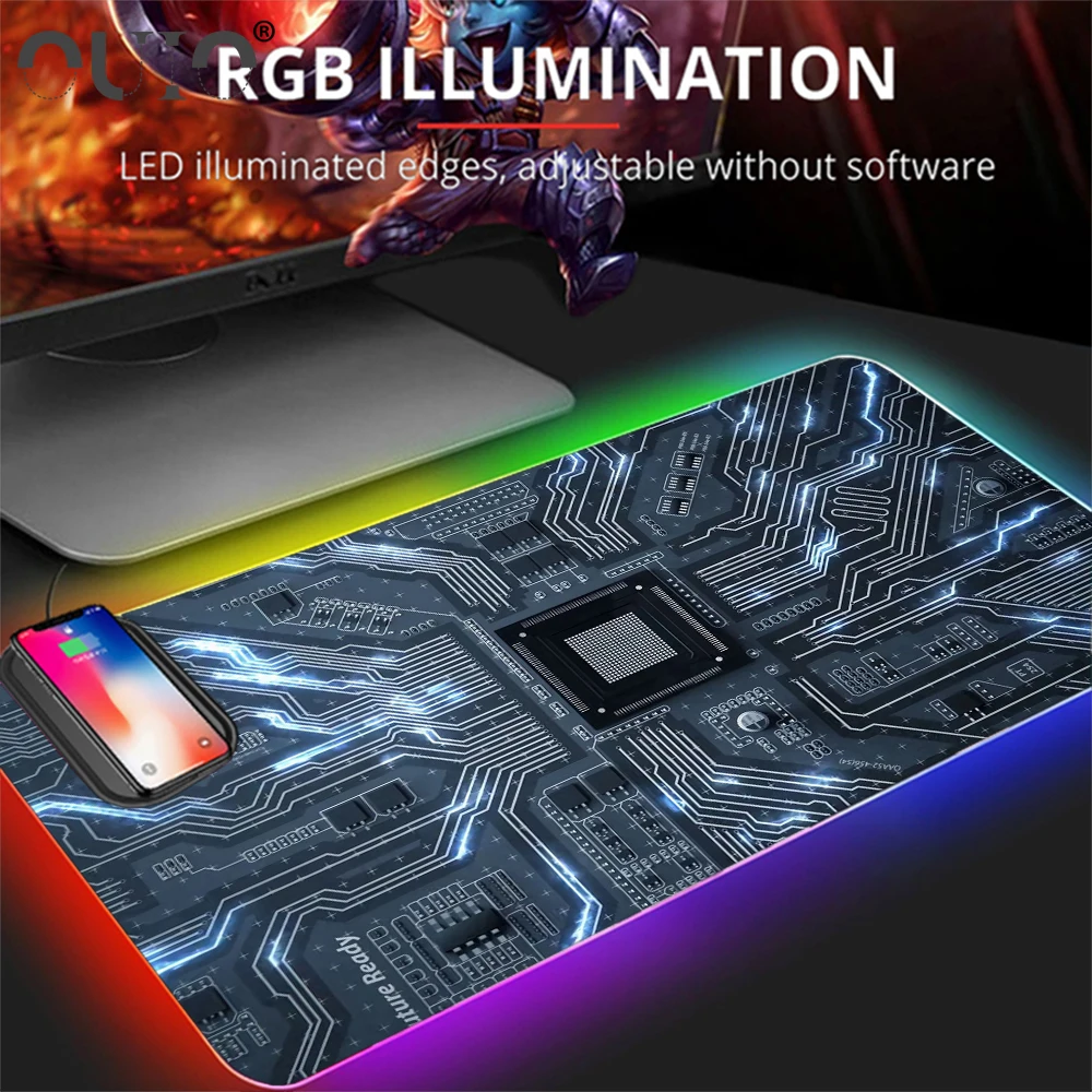 RGB Gaming Mouse Pad with Wireless Charger Wireless Charging Desktop Pad Adjustable LED Light Keyboard Pad Lengthened Mouse Pad
RGB Gaming Mouse Pad with Wireless Charger Wireless Charging Desktop Pad Adjustable LED Light Keyboard Pad Lengthened Mouse Pad