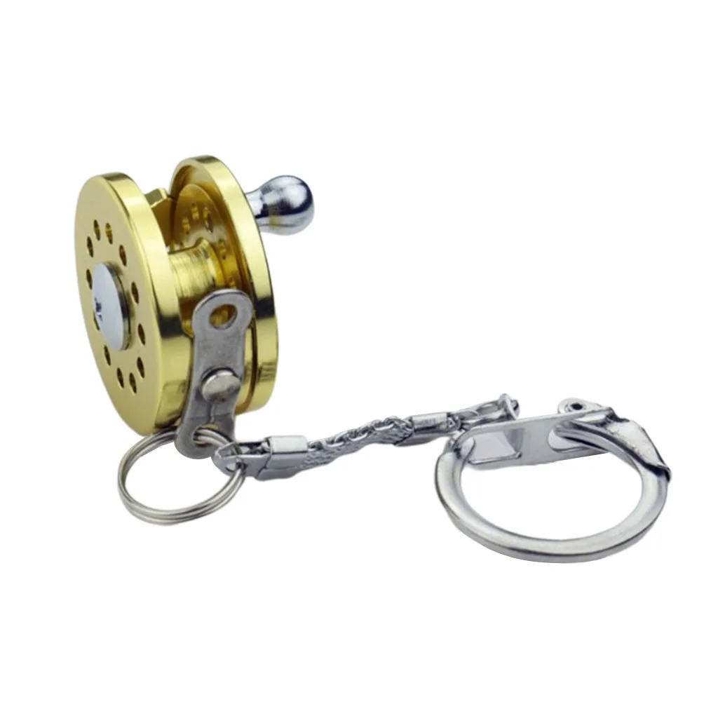 Novelty Aluminum Alloy Fly Fishing Reel Keychain Miniature Keyring Golden Fishing Tools Mini Fishing Reel Keychain
Novelty Aluminum Alloy Fly Fishing Reel Keychain Miniature Keyring Golden Fishing Tools Mini Fishing Reel Keychain