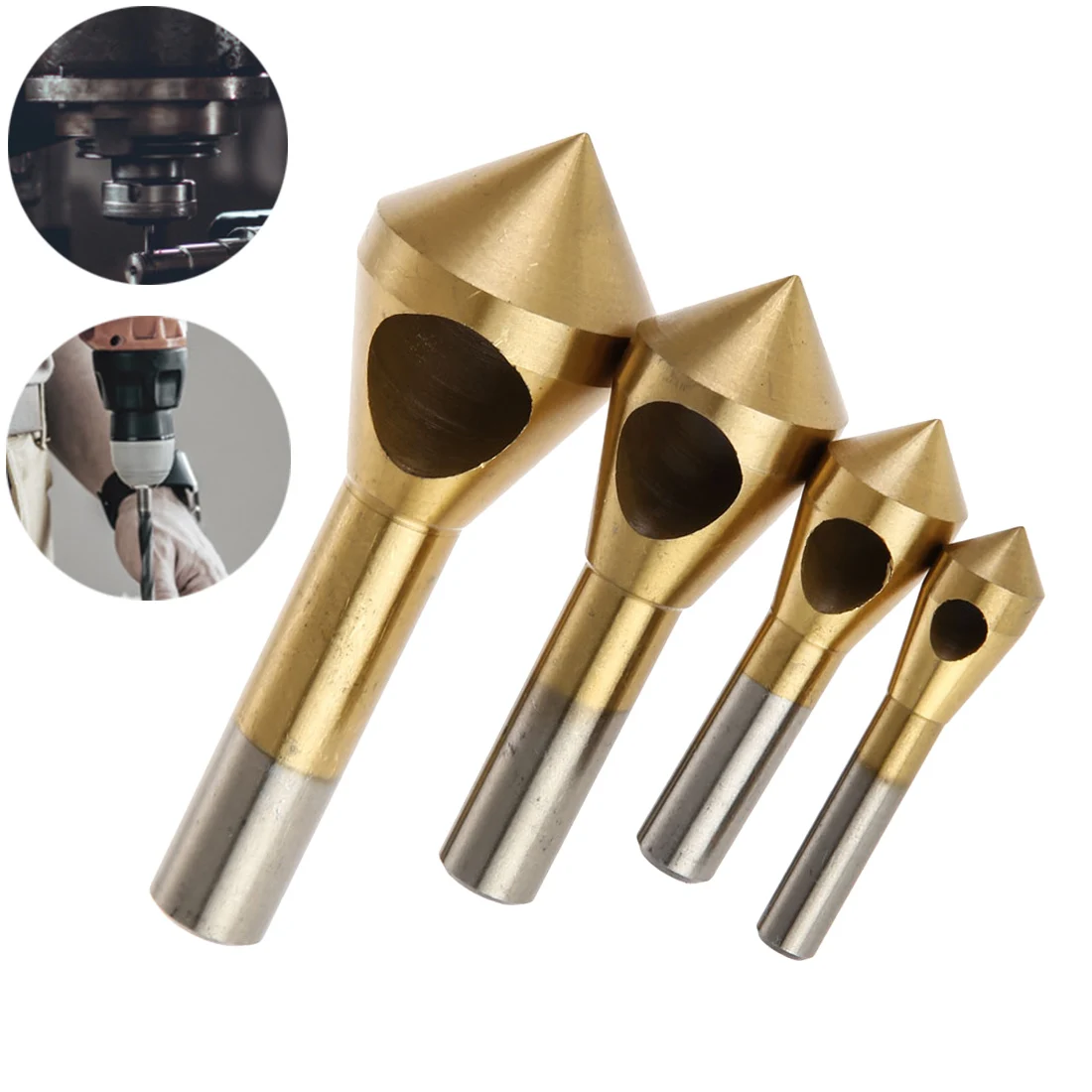 Woodworking Tools Titanium Coated Countersink Deburring Center Stepped Metal Drill Bits Expanding Chamfering Tools
Woodworking Tools Titanium Coated Countersink Deburring Center Stepped Metal Drill Bits Expanding Chamfering Tools