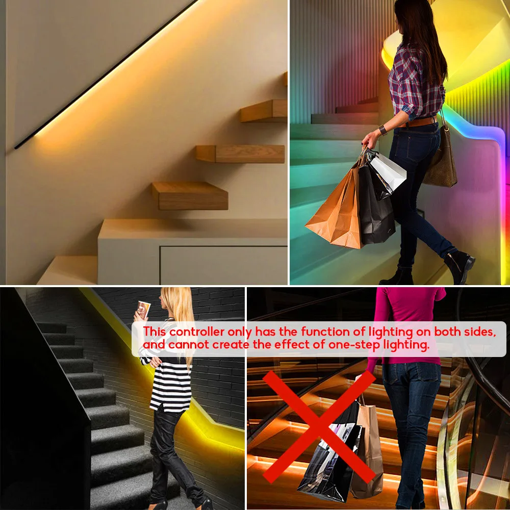 Stair Streamline Controller Dual Motion Sensor Led Ladder Controler For 5V-24V Addressable WS2811 WS2812B Pixe LED Strip Light
Stair Streamline Controller Dual Motion Sensor Led Ladder Controler For 5V-24V Addressable WS2811 WS2812B Pixe LED Strip Light